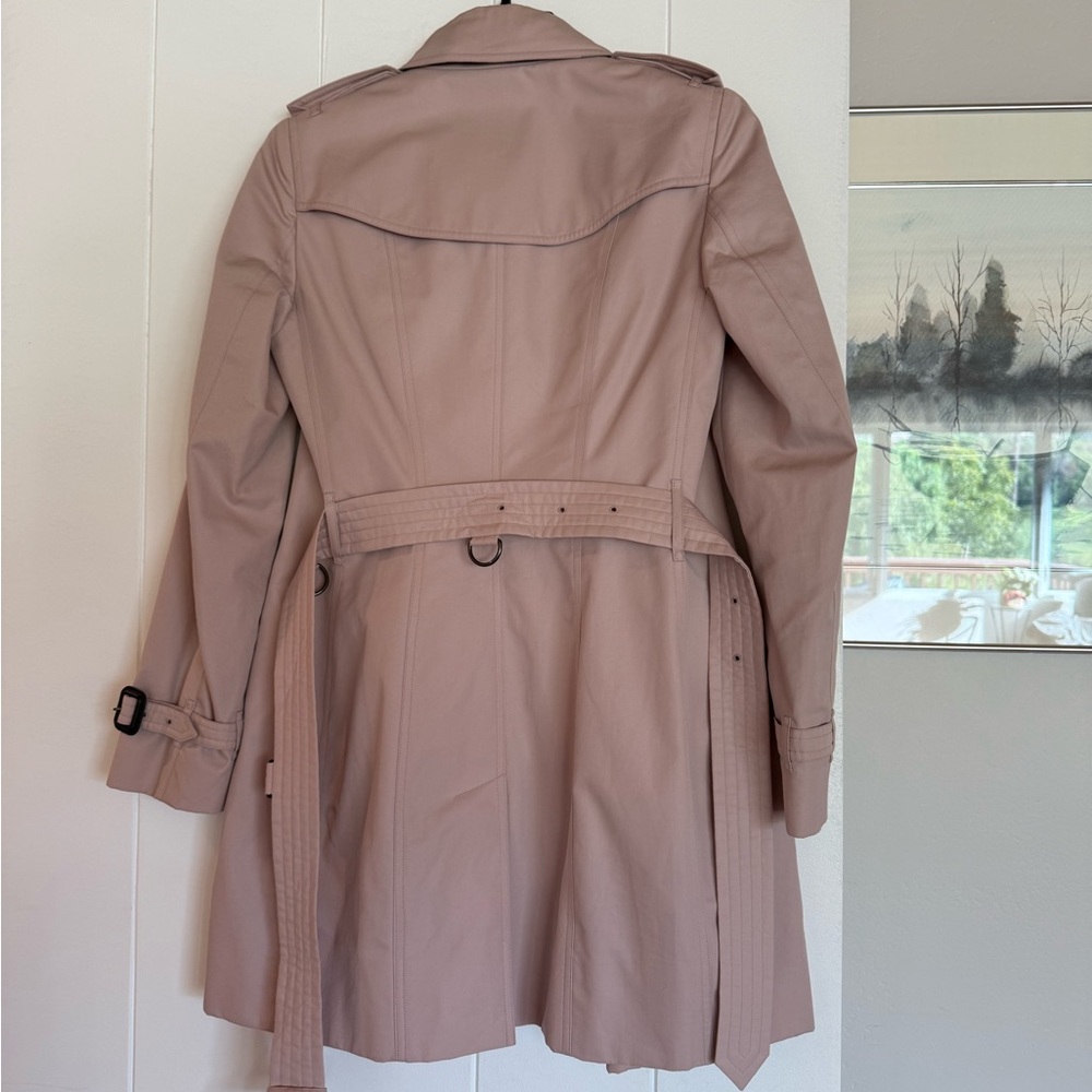 Burberry Pink Trench Coat with Black Accents - Picture 6 of 9